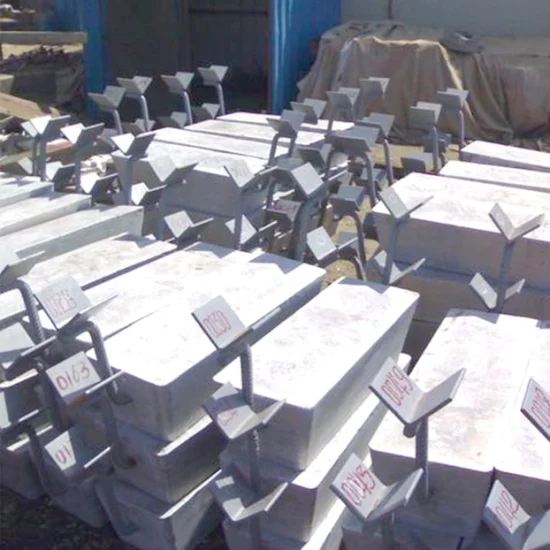 Ânodos de zinco, alumínio e magnésio com proteção catódica usados ​​para navios